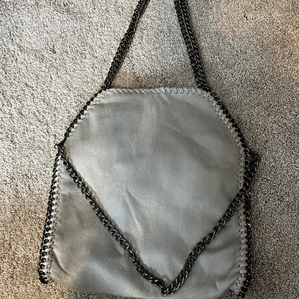 Stylish Grey Chain Strap Bag